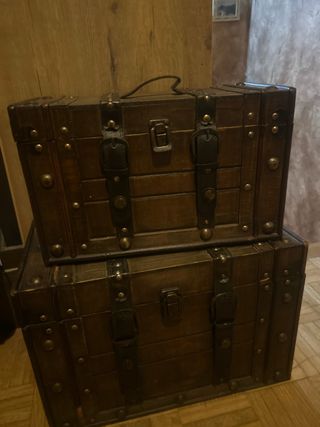 2 bauli in legno vintage