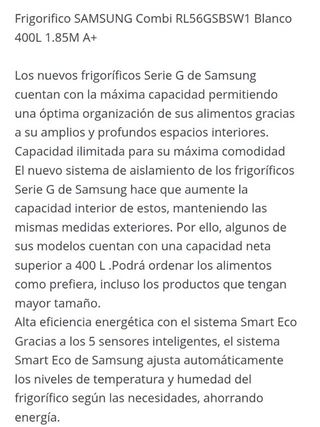 Nevera frigorífico combi Samsung
