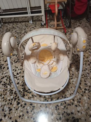 Hamaca Bebé - Beige/Amarillo 3 velocidades+música