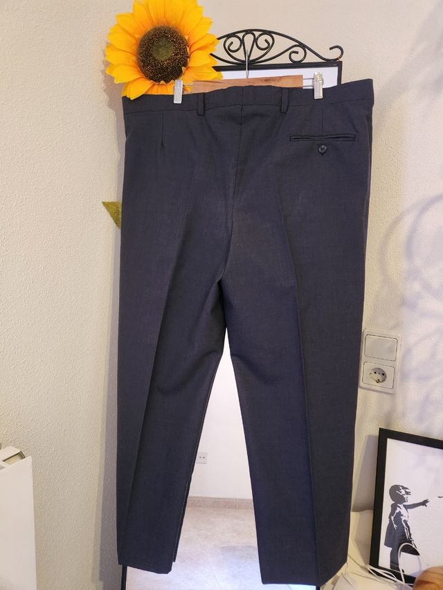 Traje gris lana merino caballero