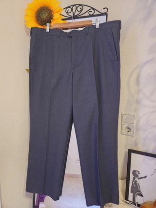 Traje gris lana merino caballero