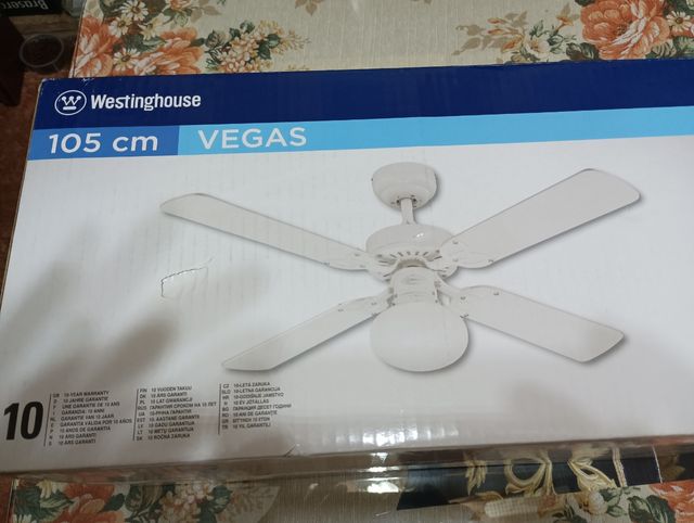Ventilador techo Westinghouse Vegas 105cm blanco