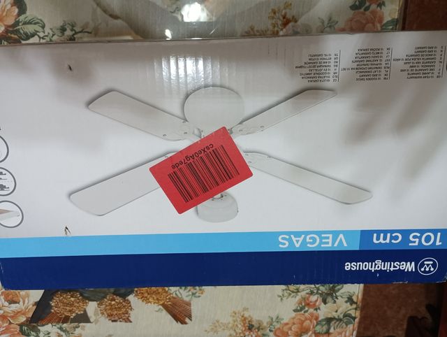 Ventilador techo Westinghouse Vegas 105cm blanco