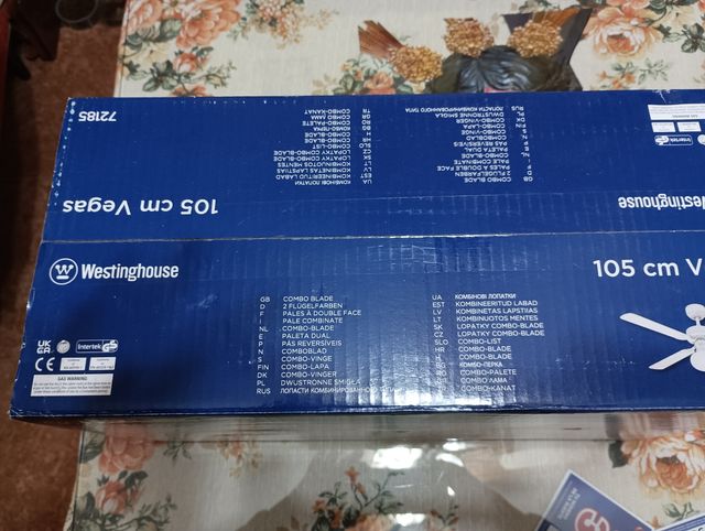 Ventilador techo Westinghouse Vegas 105cm blanco