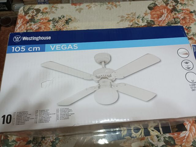 Ventilador techo Westinghouse Vegas 105cm blanco
