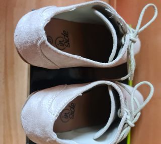 Zapatos ante gris claro - tacón