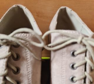 Zapatos ante gris claro - tacón