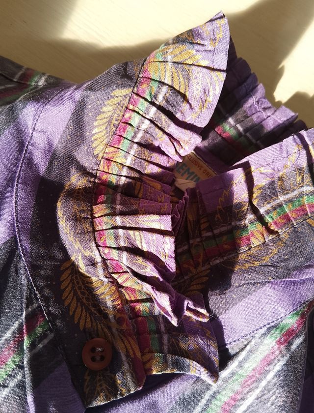 Camicia vintage viola e oro