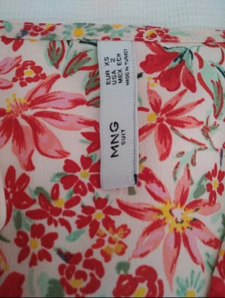 Vestido estampado, Mango talla XS.