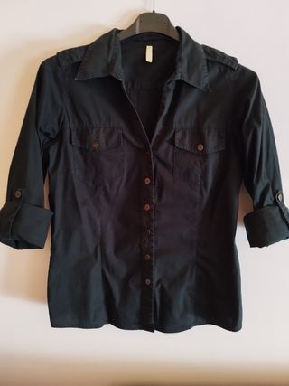 Camisa negra entallada - talla l