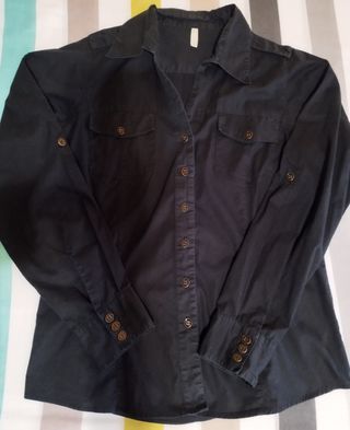 Camisa negra entallada - talla l