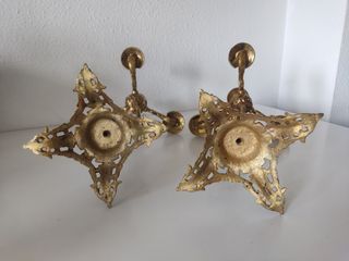 ANTIGUOS CANDELABROS EN BRONCE MACIZO