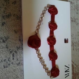 COLLAR ZARA granate y dorado