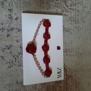 COLLAR ZARA granate y dorado