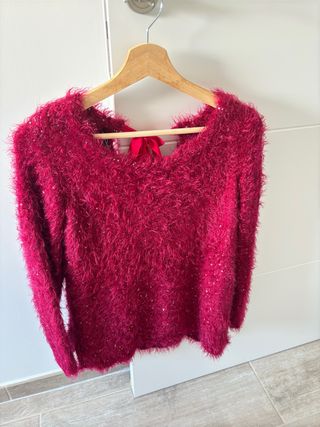 Jersey rojo efecto peluche