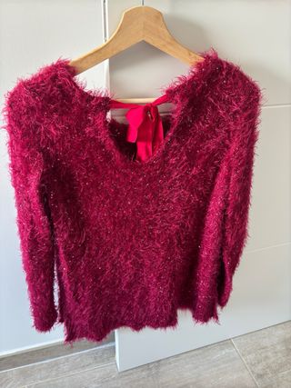 Jersey rojo efecto peluche