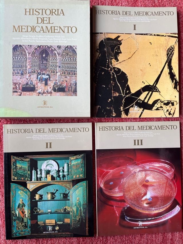 3 libros Historia del medicamento Antibioticos,