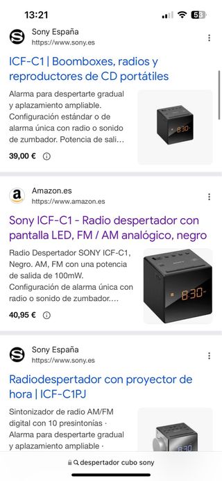 Radio Despertador Sony ICF-C1