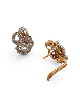 Pendientes vintage oro 18kt platino y diamantes