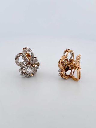 Pendientes vintage oro 18kt platino y diamantes
