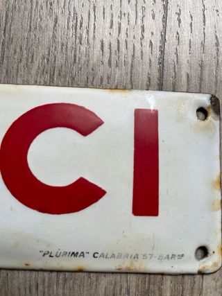 Cartel chapa esmaltada CALDO COCI