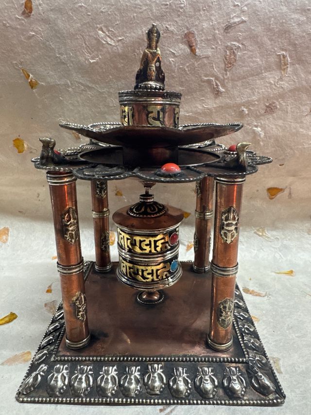 Rueda oración cobre Tibetano
