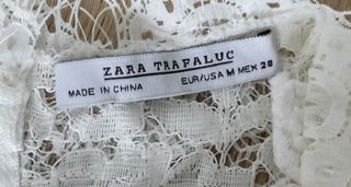 Top encaje Zara blanco talla M