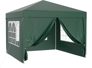 Gazebo 3x3 m verde con laterali rimovibili e fines