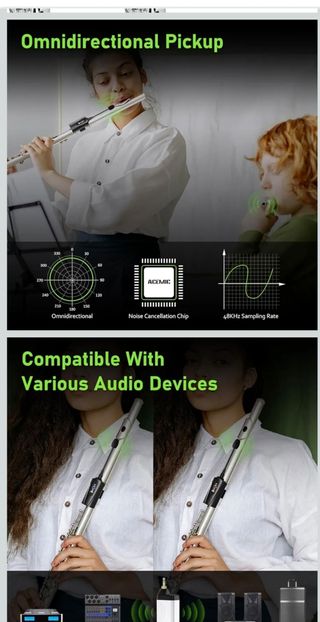 Micrófono inalámbrico para flauta