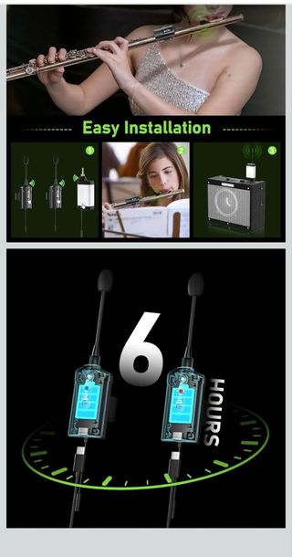 Micrófono inalámbrico para flauta