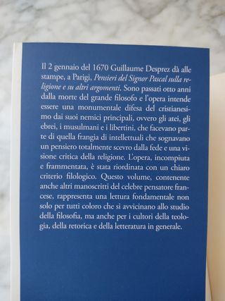 Libro "Pensieri" di Pascal