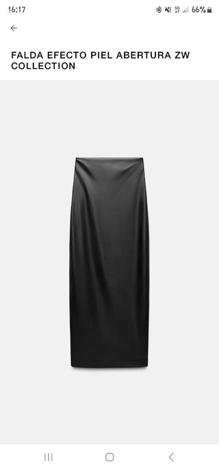 Falda negra Zara efecto piel