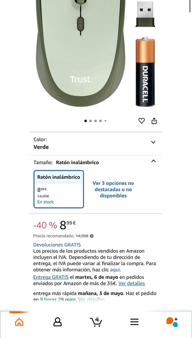 Affidati al Mouse Wireless Silenzioso Yvi con Design Sostenibile 8001600 PPP