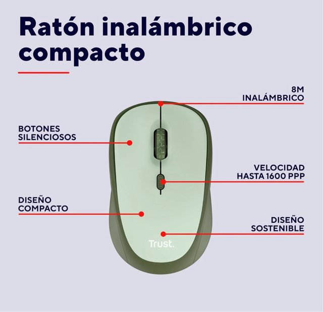 Affidati al Mouse Wireless Silenzioso Yvi con Design Sostenibile 8001600 PPP