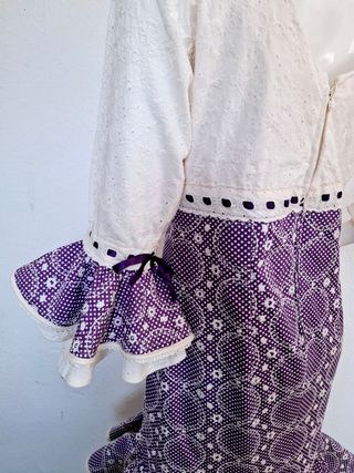 Vestido Flamenca - Blanco y Morado