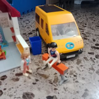 Colegio Playmobil más autobus. Con sus cajas