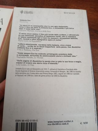 2 Libri Umberto Eco Il nome della rosa, baudolino