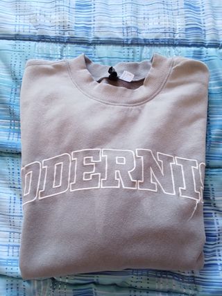 Felpa con cappuccio panna shein M nuova