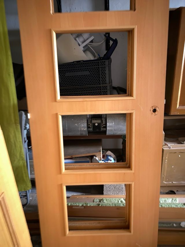 Puerta madera 4 cristales