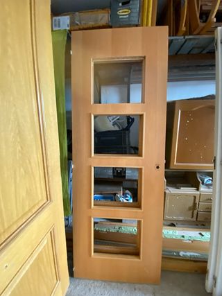 Puerta madera 4 cristales