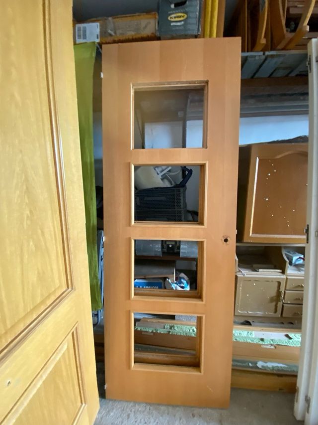 Puerta madera 4 cristales