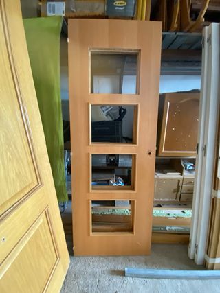 Puerta madera 4 cristales