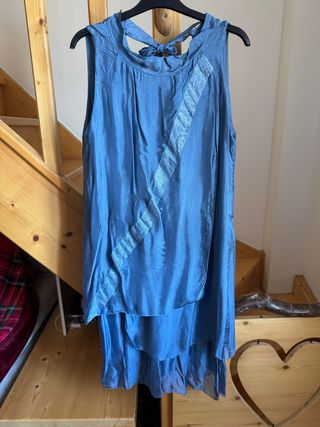 Abito smanicato misto seta - taglia curvy Italy