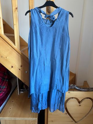 Abito smanicato misto seta - taglia curvy Italy