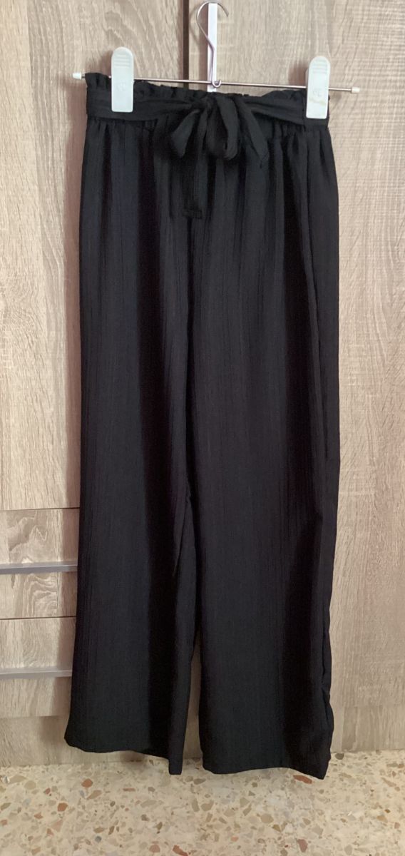 Pantalón verano plisado niña negro talla 160