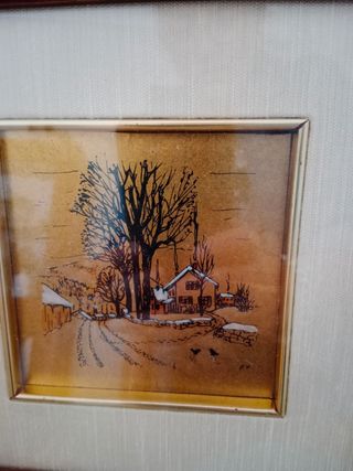 Quadretto Dipinto su foglia d'oro - Vintage