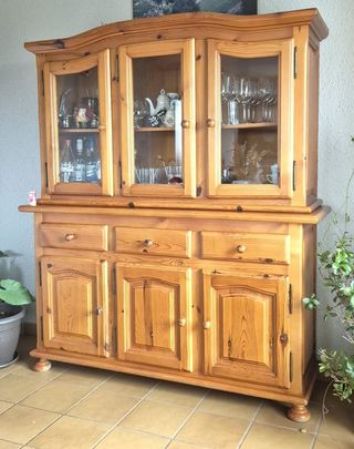 Set tavolo + credenza in pino massiccio