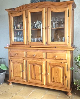 Set tavolo + credenza in pino massiccio