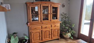 Set tavolo + credenza in pino massiccio