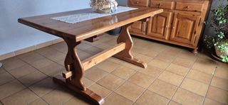 Set tavolo + credenza in pino massiccio